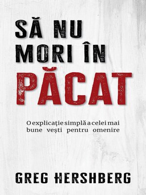 cover image of Să nu mori în păcat